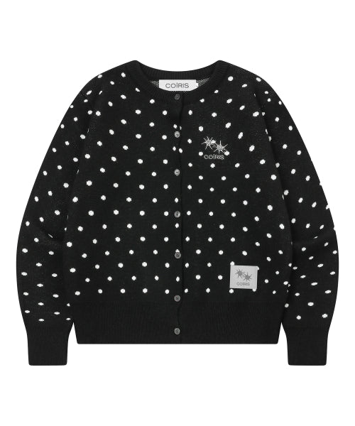 DOT KNIT CARDIGAN - 2 COLORS BLACK