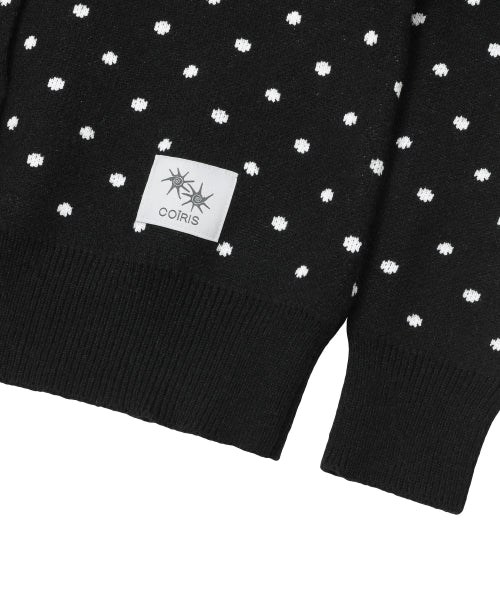 DOT KNIT CARDIGAN - 2 COLORS BLACK