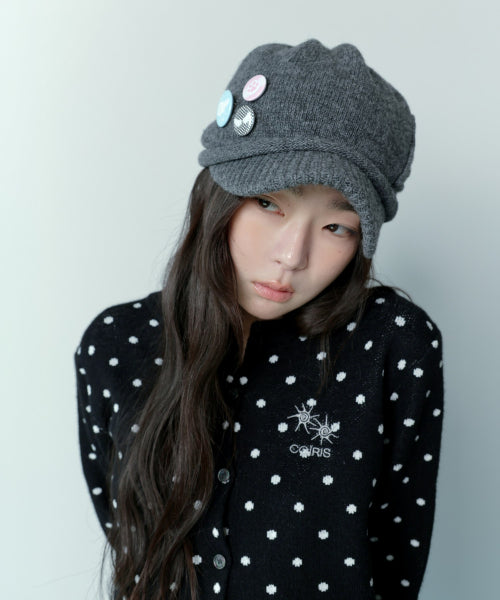 DOT KNIT CARDIGAN - 2 COLORS BLACK