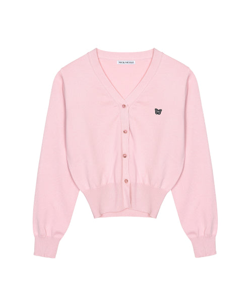 BUTTERFLY PATCH V-NECK CARDIGAN #徐睿知同款! - 3 COLORS AS SHOWN