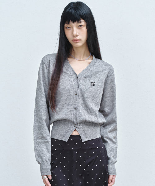 BUTTERFLY PATCH V-NECK CARDIGAN #徐睿知同款! - 3 COLORS AS SHOWN