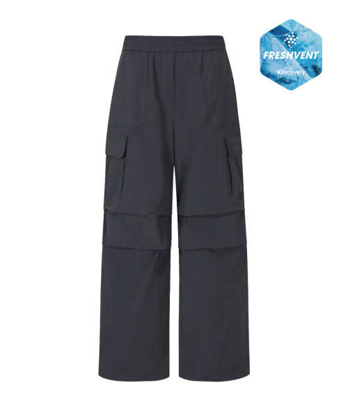 FRESHVENT WOMEN WIDE CARGO PANTS #NINGNING同款！ - 4 COLORS GREY