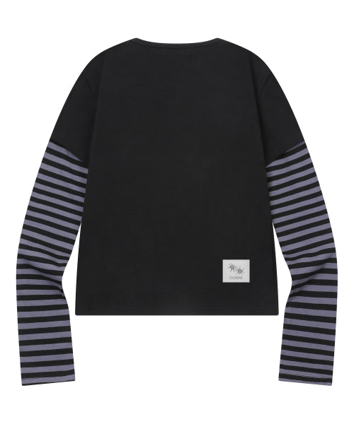 STRIPE LONG SLEEVE TEE BLACK