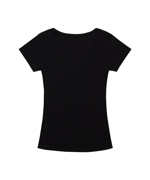 TOP F26QB058 - 2 COLORS BLACK