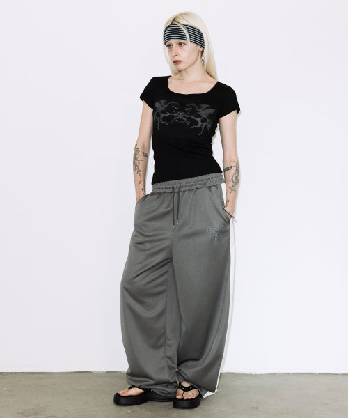 TOP F26QB058 - 2 COLORS BLACK