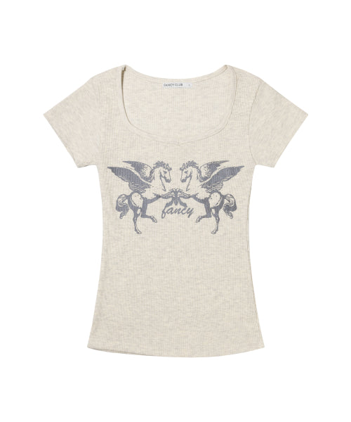 TOP F26QB058 - 2 COLORS OATMEAL