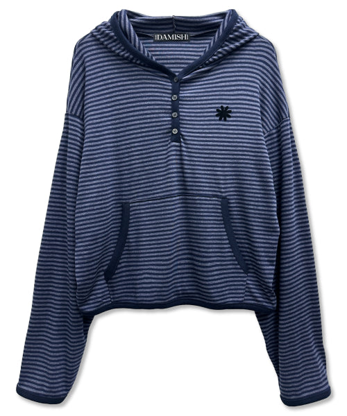 STRIPE HOODIE SLEEVE LONG - 2 COLORS BLUE