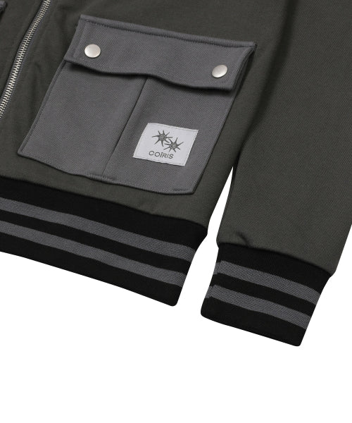CONTRAST POCKET HOODIE - 2 COLORS BLACK