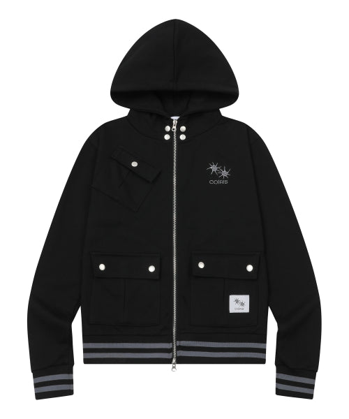 CONTRAST POCKET HOODIE - 2 COLORS BLACK