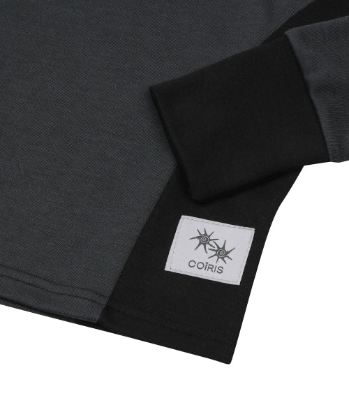 CONTRAST LONG SLEEVE TEE CHARCOAL