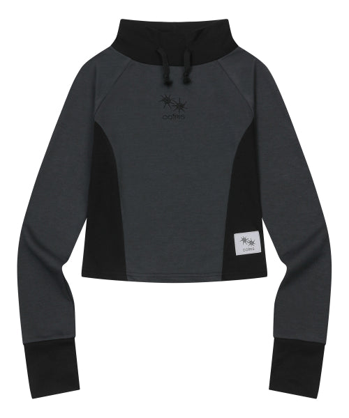 CONTRAST LONG SLEEVE TEE CHARCOAL