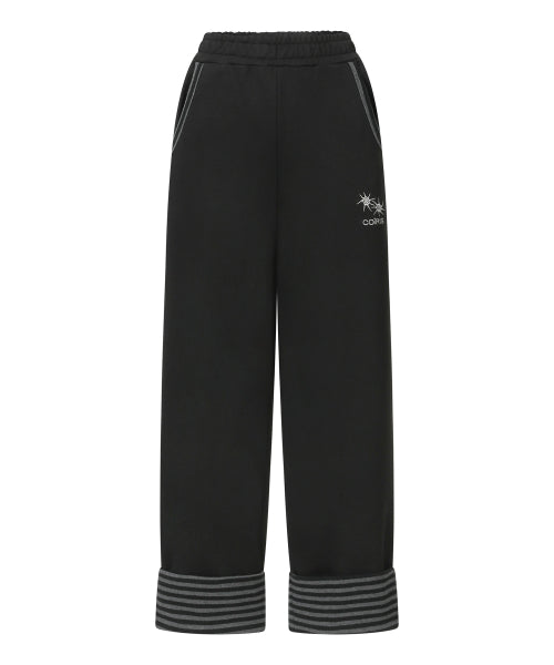 CONTRAST STRIPE PANTS BLACK