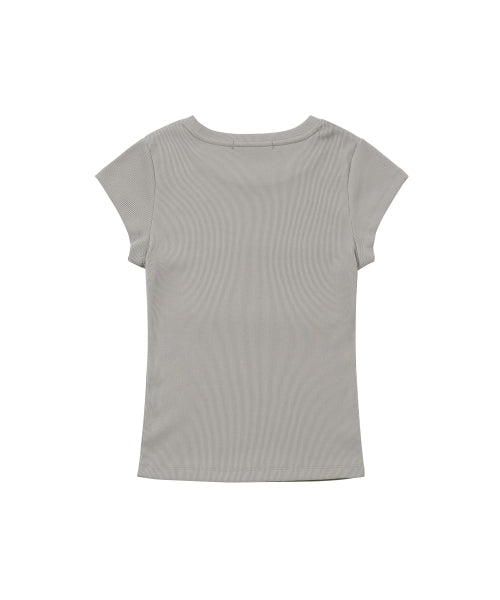 FLOWER HALF SLEEVE TEE - 3 COLORS GREY