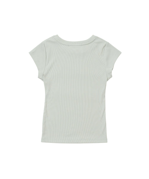 FLOWER HALF SLEEVE TEE - 3 COLORS MINT