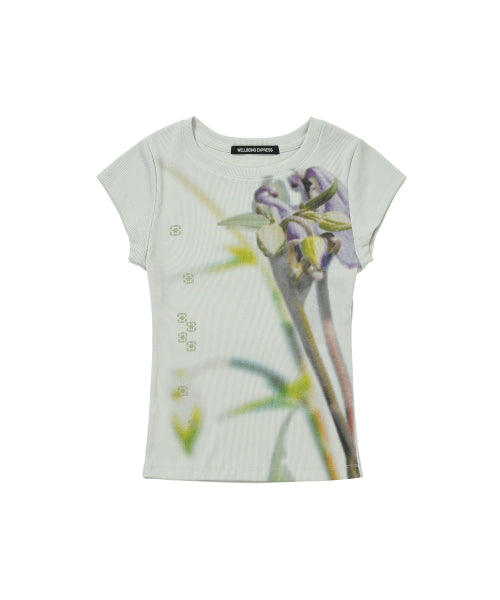 FLOWER HALF SLEEVE TEE - 3 COLORS MINT