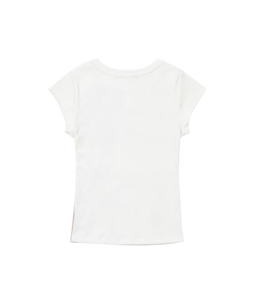 FLOWER HALF SLEEVE TEE - 3 COLORS WHITE