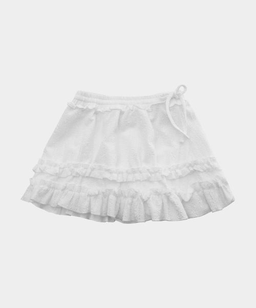 FRILL LACE CANCAN MINI SKIRT - 2 COLORS WHITE