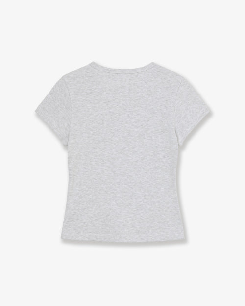 APPLIQUE FLOWER LOGO TEE - 4 COLORS LIGHT GREY
