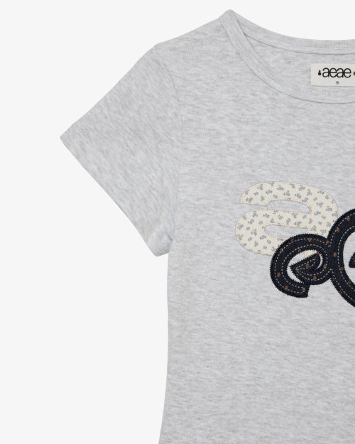 APPLIQUE LOGO TEE - 4 COLORS LIGHT GREY