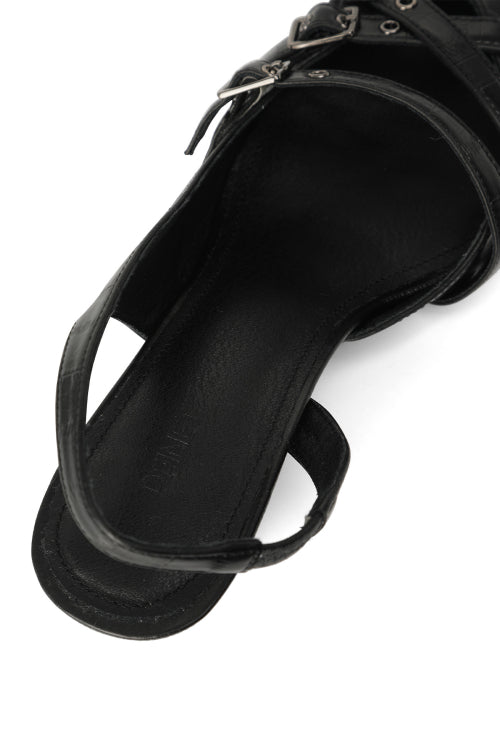 BUCKLE STRAP SLINGBACKS - 3 COLORS BLACK