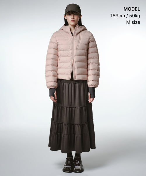 WOMENS HOODED LIGHT DOWN JACKET #韓韶禧同款! - 6 COLORS PINK