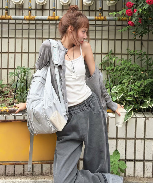 CURVED SHIRRING BACKPACK - 3 COLORS GREY