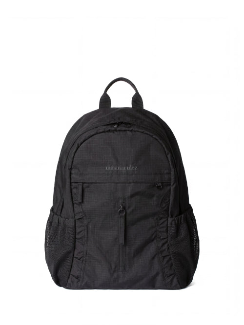 CURVED SHIRRING BACKPACK - 3 COLORS BLACK