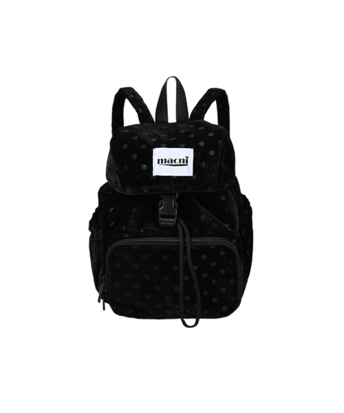 DOT VELVET MINI BACKPACK BLACK BLACK