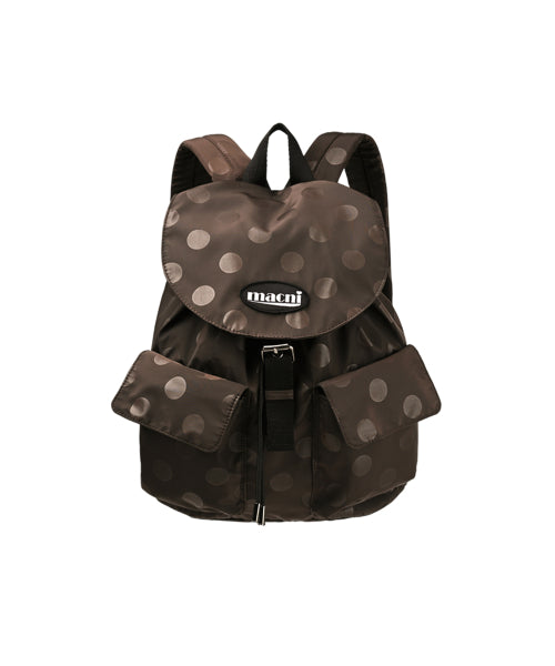 POLKA DOT FLAP BACKPACK BROWN - 2 COLORS BROWN