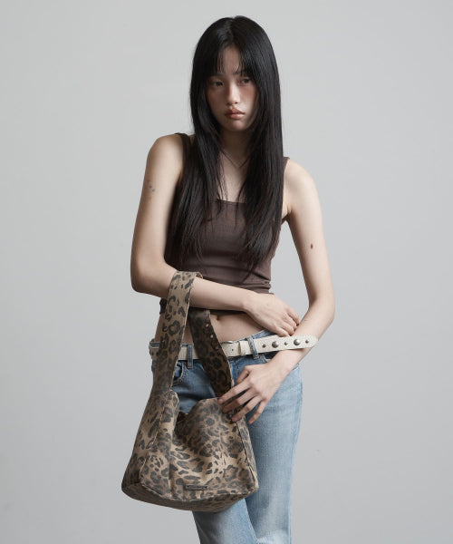 LEOPARD ORGANIZER BAG CHARCOAL - 2 COLORS BROWN