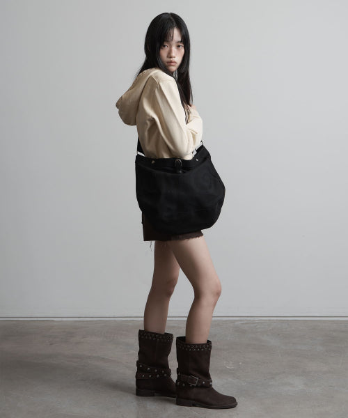 SPIRAL CANVAS CROSS BAG BLACK - 4 COLORS BLACK
