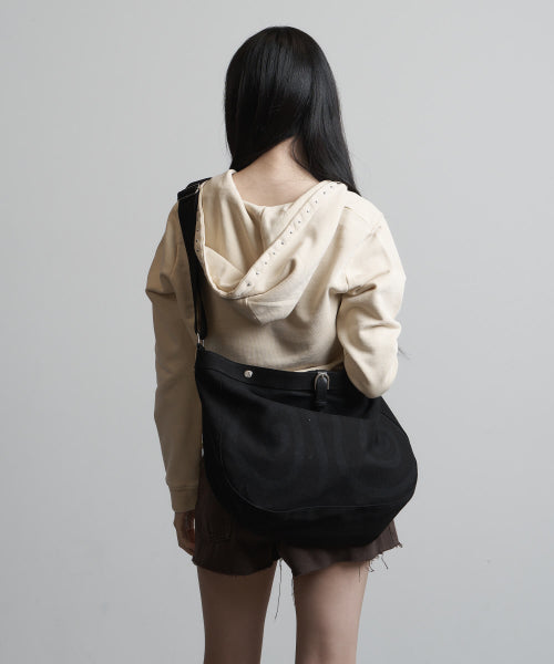 SPIRAL CANVAS CROSS BAG BLACK - 4 COLORS BLACK