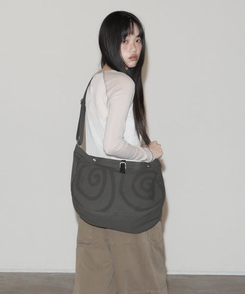 SPIRAL CANVAS CROSS BAG BLACK - 4 COLORS KHAKI