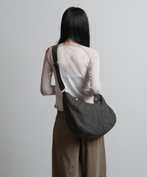 SPIRAL CANVAS CROSS BAG BLACK - 4 COLORS KHAKI