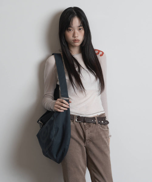SPIRAL CANVAS CROSS BAG BLACK - 4 COLORS NAVY