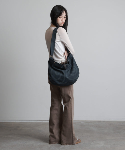SPIRAL CANVAS CROSS BAG BLACK - 4 COLORS NAVY