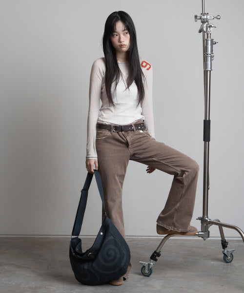 SPIRAL CANVAS CROSS BAG BLACK - 4 COLORS NAVY