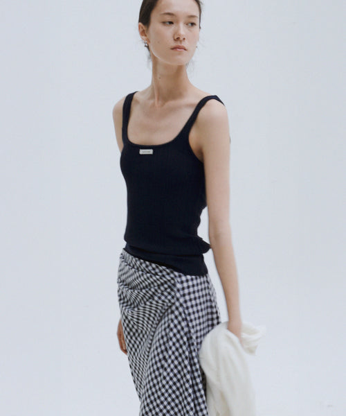 AMBRETTE RIBBED COLOR SLEEVELESS TOP - 6 COLORS IVORY