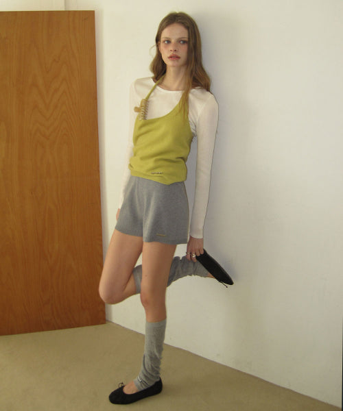 HAY WOOL HALTER LAYERED SLEEVELESS - RED - 2 COLORS OLIVE