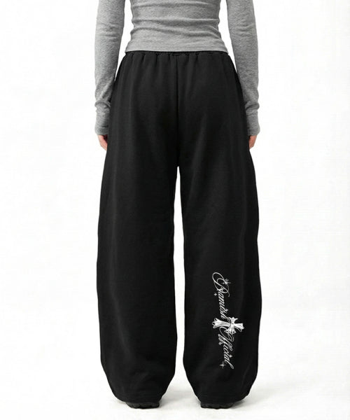 CROSS WIDE PANTS - 2 COLORS BLACK
