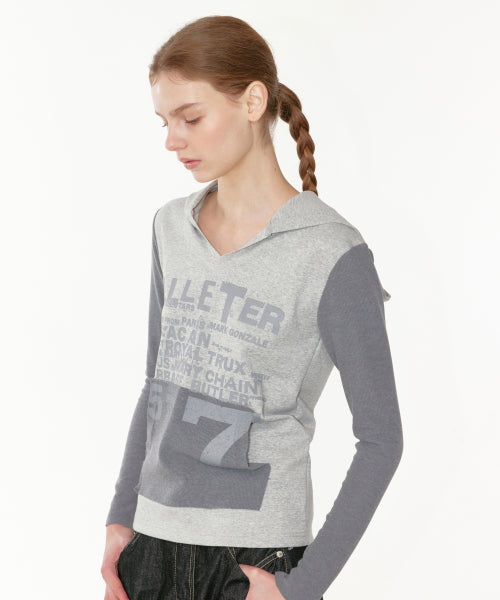 COMBI PRINT HOODIE - 2 COLORS GREY
