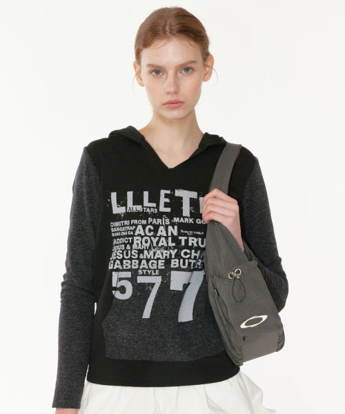 COMBI PRINT HOODIE - 2 COLORS BLACK