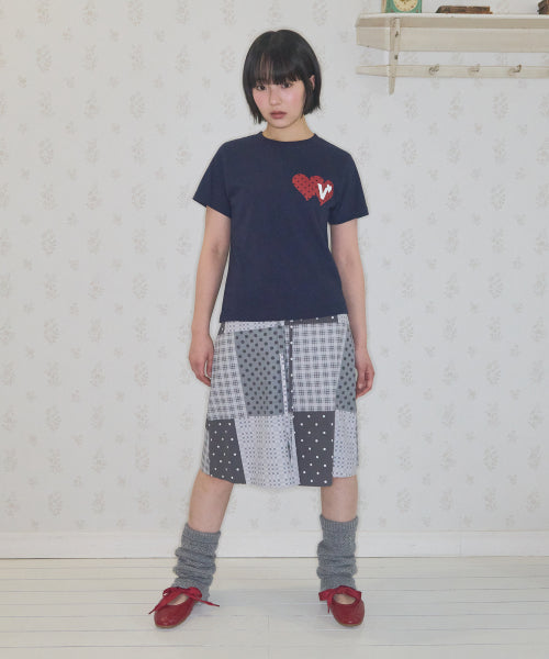 DOUBLE HEART TEE - 6 COLORS