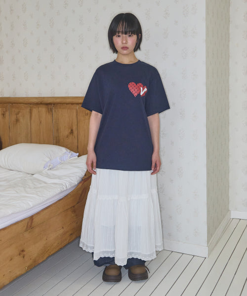 DOUBLE HEART TEE - 6 COLORS