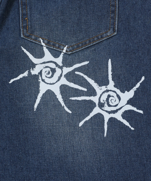 SIDE TEE LOGO PANTS UNISEX BLUE