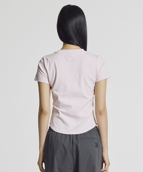 WOMEN ESSENTIAL FITTED TEE - 2 COLORS PINK