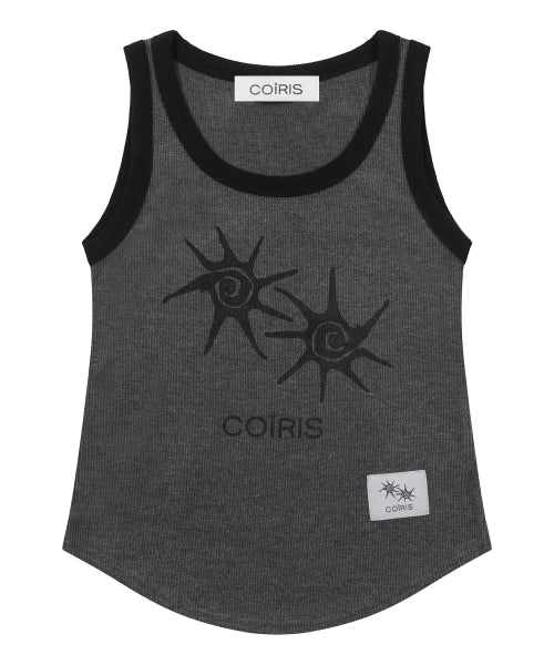 CONTRAST CROP ROLL SLEEVELESS SLEEVELESS - 2 COLORS BLACK
