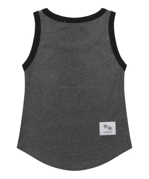 CONTRAST CROP ROLL SLEEVELESS SLEEVELESS - 2 COLORS BLACK