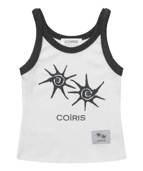 SOLUNA CONTRAST CROP SLEEVELESS SLEEVELESS - 2 COLORS BLACK