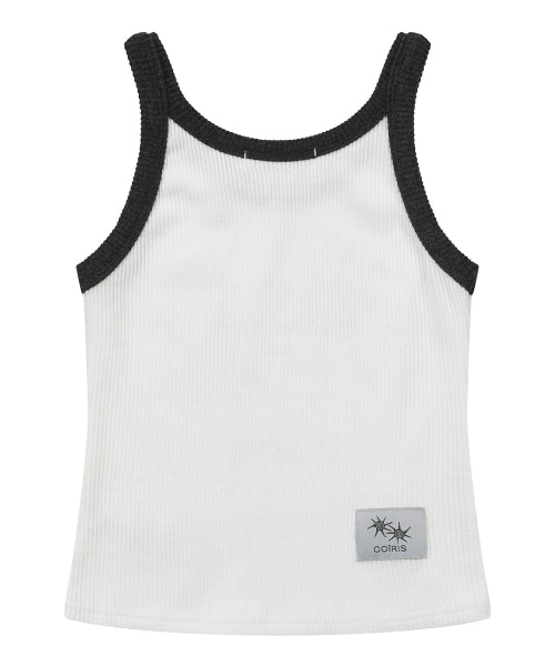 SOLUNA CONTRAST CROP SLEEVELESS SLEEVELESS - 2 COLORS BLACK